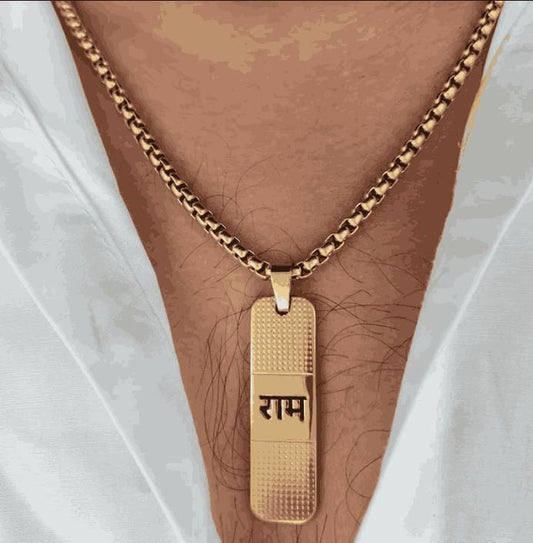 Shoppie®-Ram Naam Necklace with Premium Gold plating.™